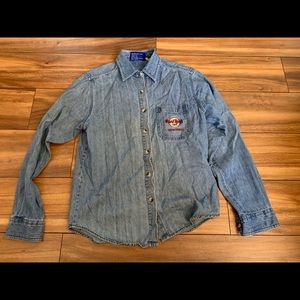 Woman’s Hard Rock Cafe jean button up shirt